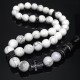 Rosary beads made of natural stone Cacholong-Pearl Agate