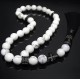 Rosary beads made of natural stone Cacholong-Pearl Agate