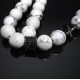 Rosary beads made of natural stone Cacholong-Pearl Agate