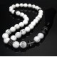 Rosary beads made of natural stone Cacholong-Pearl Agate