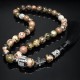 Rosary made of natural stone Rhodonite