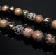 Rosary made of natural stone Rhodonite