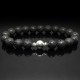 Men's bracelet made of natural stone Volcanic Lava