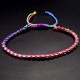 Braided nylon cord bracelet with rhinestones, size: 16 cm+ with regulation.