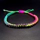 Braided nylon cord bracelet with rhinestones, size: 17 cm+ with regulation.