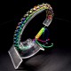 Braided nylon cord bracelet with rhinestones, size: 16 cm+ with regulation.