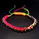 Braided nylon cord bracelet with rhinestones, size: 16 cm+ with regulation.