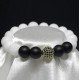 Natural stone bracelet white jade shungite