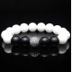 Natural stone bracelet white jade shungite