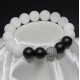 Natural stone bracelet white jade shungite