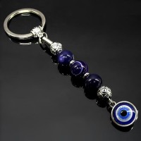Keychain Talisman amulet made of natural stone Agate purple