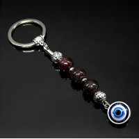 Keychain Talisman amulet made of natural stone Garnet