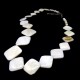 Beads made of natural mother-of-pearl, necklace in the form of squares of different sizes. Color white, beads length 49cm