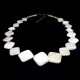 Beads made of natural mother-of-pearl, necklace in the form of squares of different sizes. Color white, beads length 49cm