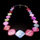 Beads made of natural mother-of-pearl, necklace in the form of squares of different sizes. Color mix, beads length 49cm