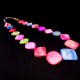 Beads made of natural mother-of-pearl, necklace in the form of squares of different sizes. Color mix, beads length 49cm