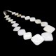 Beads made of natural mother-of-pearl, necklace in the form of squares of different sizes. Color white, beads length 49cm