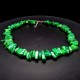 Beads made of natural mother-of-pearl chips. Color green, beads length 47cm