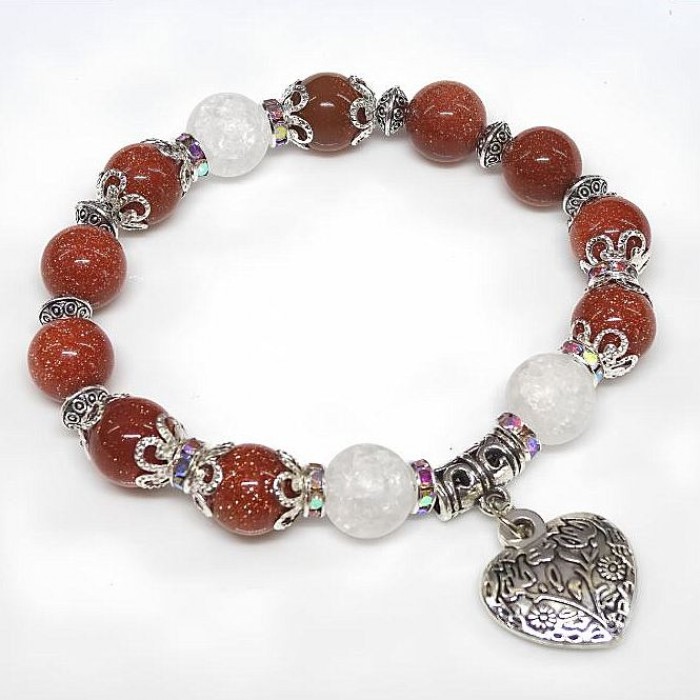 Natural stone bracelet *Aventurine golden sand* with elastic band, diameter: 10mm, girth: 19cm