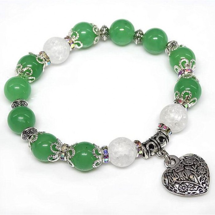 Bracelet made of natural stone *Jade* with an elastic band, diameter: 10mm, girth: 19cm
