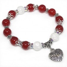 Natural stone bracelet *Carnelian* with elastic band, diameter: 10mm, length 19 cm