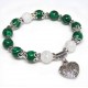 Браслет з натурального каменю *Малахіт* на резинці, діаметр: 10мм, обхват: 18см