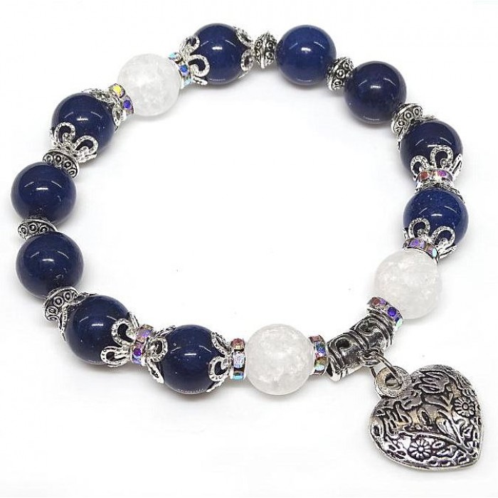 Natural stone bracelet *Aventurine blue* with elastic, diameter: 10mm, girth: 18.5cm