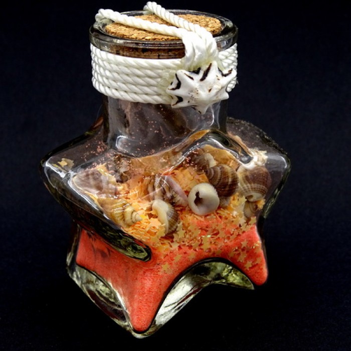 Морський сувенір скляна пляшка у вигляді зірки