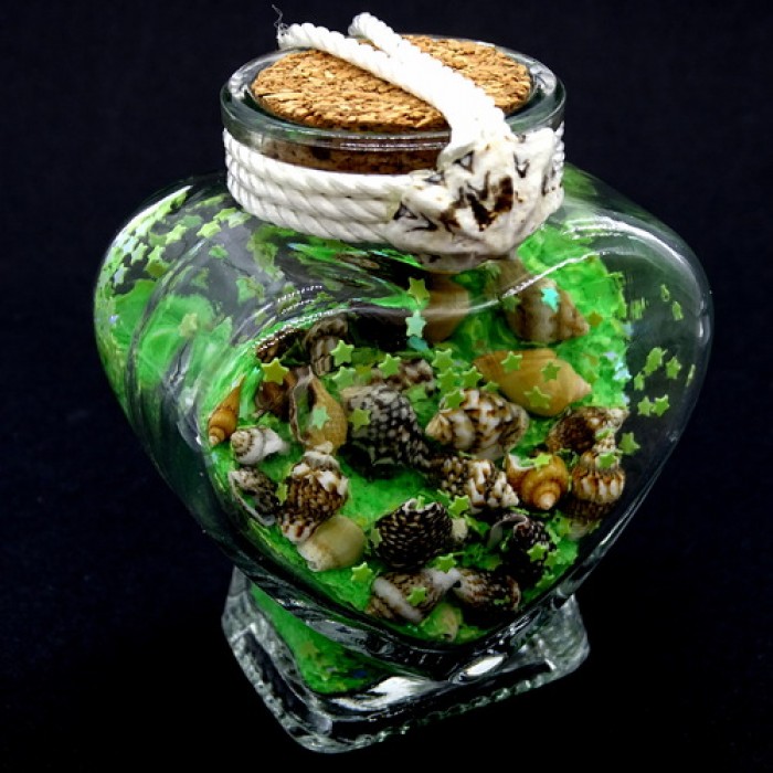 Морський сувенір скляна пляшка у вигляді серця