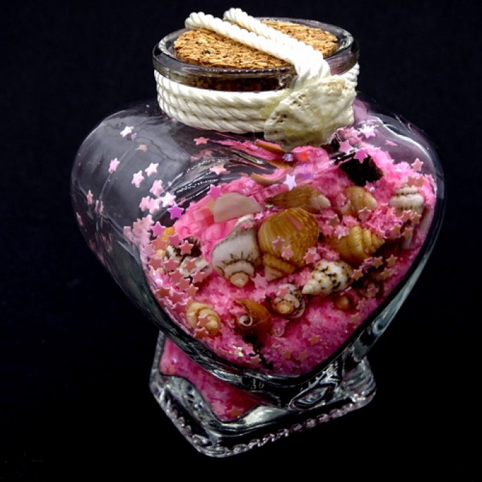 Морський сувенір скляна пляшка у вигляді серця