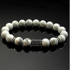 Men's bracelet made of natural stone Cacholong