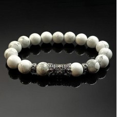 Men's bracelet made of natural stone Cacholong