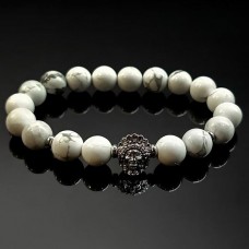 Men's bracelet made of natural stone Cacholong