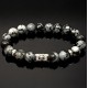 Men's bracelet made of natural stone Obsidian