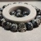 Men's bracelet made of natural stone Obsidian