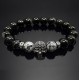 Men's bracelet made of natural black agate and obsidian stones