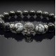 Men's bracelet made of natural black agate and obsidian stones