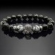 Men's bracelet made of natural black agate and obsidian stones