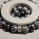 Men's bracelet made of natural stone Obsidian