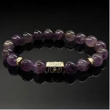 Men's bracelet made of natural amethyst stone