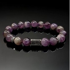 Men's bracelet made of natural stone Amethyst