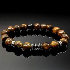 Men's bracelet made of natural stone Tiger Eye