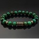 Men's bracelet made of natural stone tiger eye green