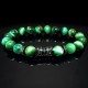 Men's bracelet made of natural stone tiger eye green