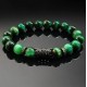 Men's bracelet made of natural stone tiger eye green