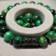 Men's bracelet made of natural stone tiger eye green