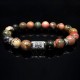 Men's bracelet made of natural stone Rhodonite