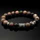 Men's bracelet made of natural stone Rhodonite