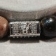 Men's bracelet made of natural stone Rhodonite