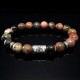 Men's bracelet made of natural stone Rhodonite